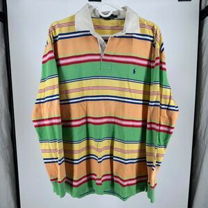 Vintage Polo Ralph Lauren Multi-Color Life Saver Striped Long Sleeve Rugby